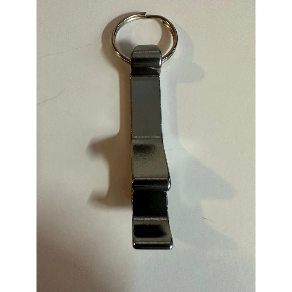 Puerto Rico Flag Bottle Opener Keychain Silver Tone Metal Souvenir Key Ring